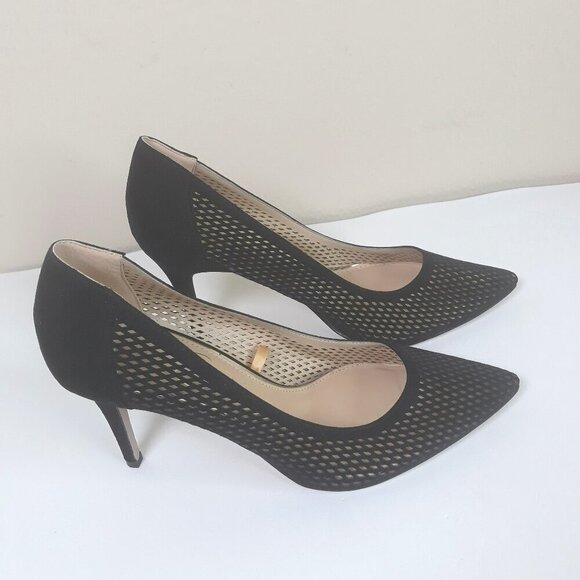 Jessica Simpson Shoes - Jessica Simpson Leevie Perforated Black Pointed Toe Heels 9M Office Party Event